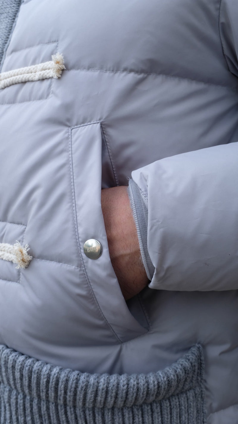 BBR ショートダウンダッフルコート　シルバー