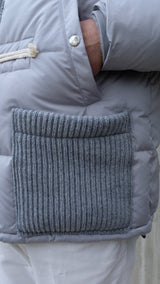 BBR ショートダウンダッフルコート　シルバー