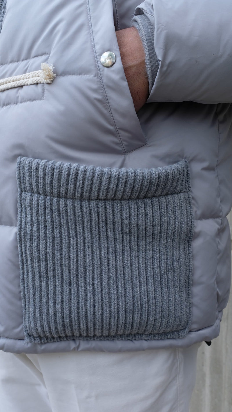 BBR ショートダウンダッフルコート　シルバー