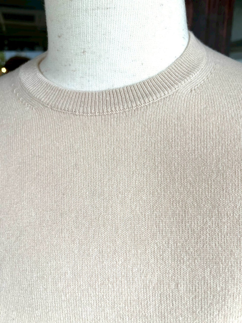 ドルモア　ウールカシミヤ　クルーネックニット　アイボリー